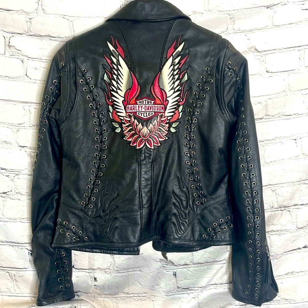 Harley-Davidson Gypsy Road Black Leather Laced Jacket Limited Edition 2009